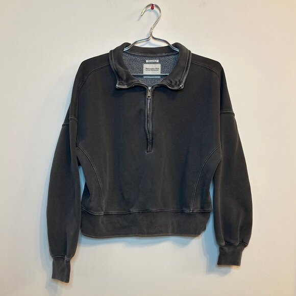 Abercrombie & Fitch Tops - Abercrombie & Fitch Soft A&F Vintage Essential Sunday Half-Zip Dark Gray